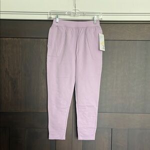 Z by Zella Girl Fleece Lined Pull on Joggers Sweatpants Purple Bloom Large 10/12